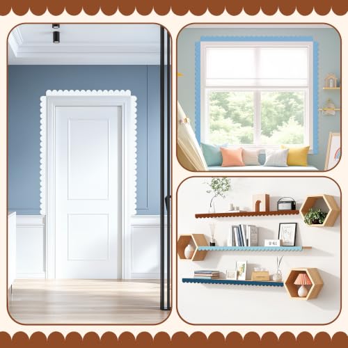 Unfinished Scalloped Decorative Wood Trim - color: scalloped 15.75 x 3.94“-8pcs