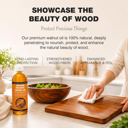 LIIZOUSUDA Walnut Wood Oil Bowl Conditioner - Walnut Oil for Wood - 7.1 oz