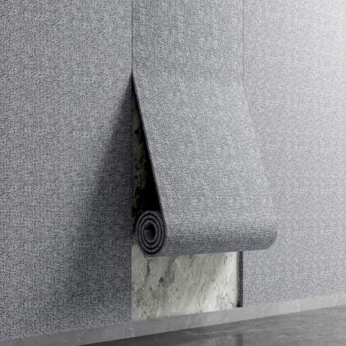 Yutianli 3D Wall Panel Peel and Stick Soundproof Foam Linen Wall Cloth Grey 16.7"x118" Self-Adhesive Decorative Wallpaper Anti-Collision Wall Padding - color: Gray