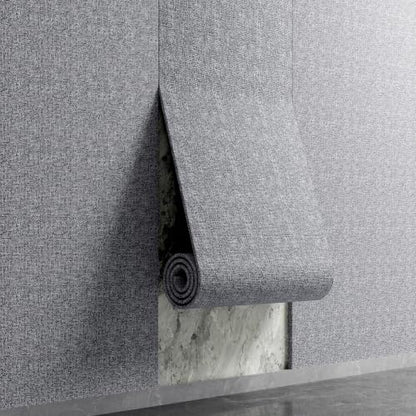 Yutianli 3D Wall Panel Peel and Stick Soundproof Foam Linen Wall Cloth Grey 16.7"x118" Self-Adhesive Decorative Wallpaper Anti-Collision Wall Padding - color: Gray