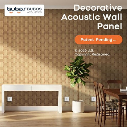 BUBOS 6 Pack Faux Wood Wall Panel,23.6"x23.6" Peel and Stick Acousitc Panel - color: GrainLoom Teakwood