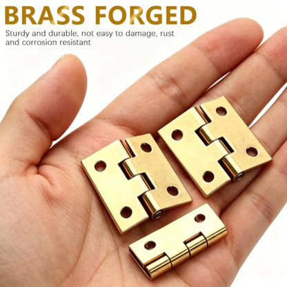 4 Pcs Mini Hinges, Folding Butt Hinges 1 Inch Retro Brass Butt Hinge