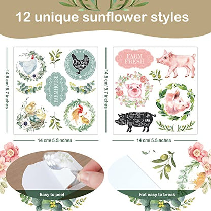 BBTO 12 Sheets Rub on Transfers for Crafts Wood Furniture DIY, 5.5" x 5.7" - style: Rustic Style