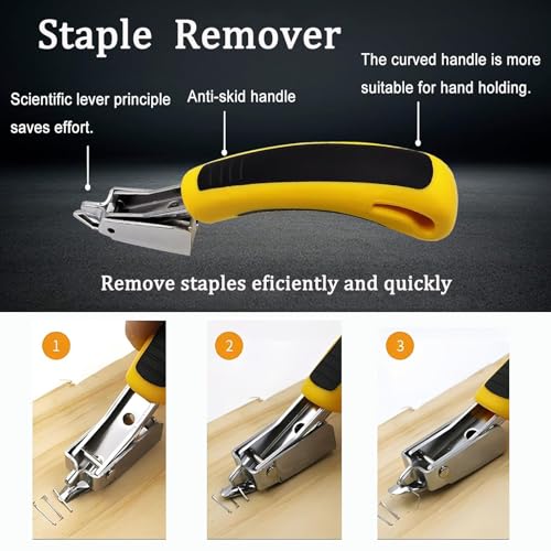 Upholstery Staple Remover Staple Puller Tack Puller Nail Remover Tool Set, Nail Puller Plier, Tack Lifter, Fastener Remover for Furniture Floor Wall Wooden Case Car Photo Frame (5 pcs)