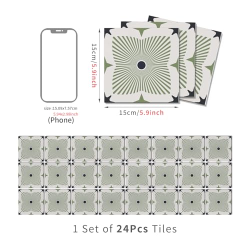 VICCI Peel and Stick Backsplash Decals, 5.9x5.9 Inch - color: Art-226, size: 5.9x5.9IN*24PCS
