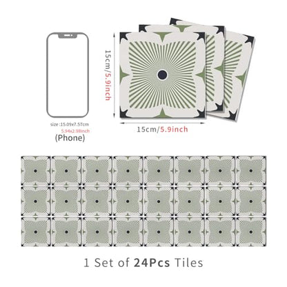 VICCI Peel and Stick Backsplash Decals, 5.9x5.9 Inch - color: Art-226, size: 5.9x5.9IN*24PCS