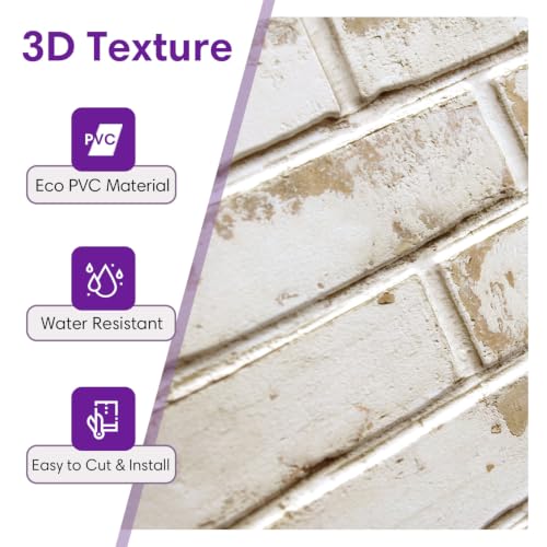 3D Peel and Stick Faux Brick Wall Panels 15.7" x 11.8" 10-Pack - color: BRICK-K