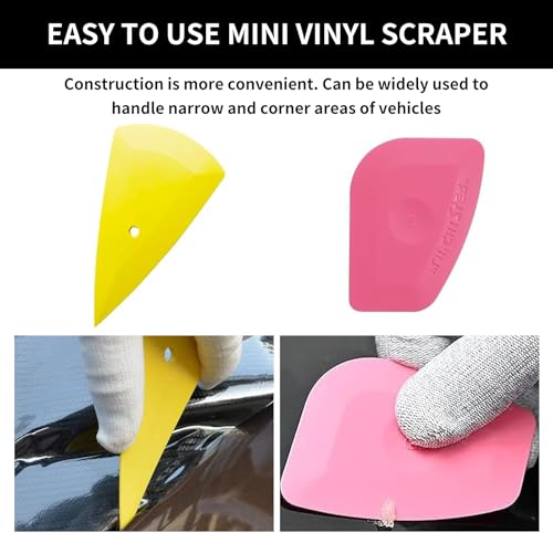 18PCS Car Window Tint Kit, Vehicle Glass Protective Film Wrapping Installation Set, Auto Vinyl Wrap Tinting Tools Included Squeegees, Window Rubber Squeegee,Cutting Knife with Blades (18PCS)