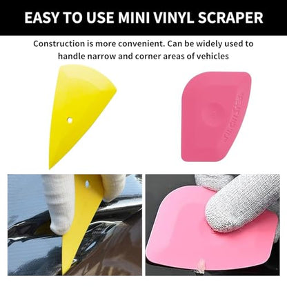 18PCS Car Window Tint Kit, Vehicle Glass Protective Film Wrapping Installation Set, Auto Vinyl Wrap Tinting Tools Included Squeegees, Window Rubber Squeegee,Cutting Knife with Blades (18PCS)