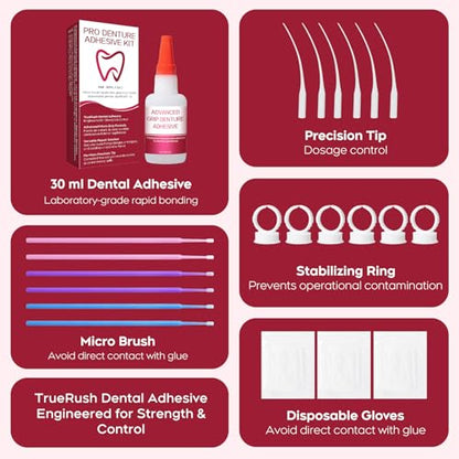 Dental Lab Instant Bonding Dental Glue for Dentures & Lab Tools - Fast-Setting in 15-60 Sec | Crack Repair & Gap Filling | Long-Lasting Hold (Days to Weeks) – 1oz
