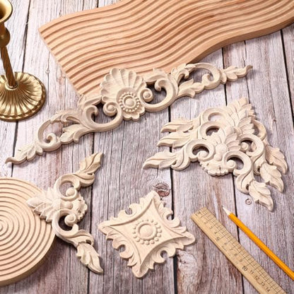 Croblissful 8 Pcs Wood Appliques and Onlays, Stylish Style, Large Size - size: Large Size, style: Stylish Style