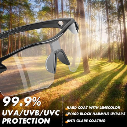 6 Pack Safety Glasses, ANSI Z87.1+UV Protective Eyewear, Impact Resistant Anti-Scratch Safety Goggles for Men Women - color: Clear