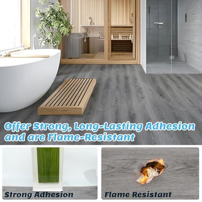 Art3d 10-Pack Peel and Stick Vinyl Floor Tiles (15 Sq.Ft), Gray - color: Gray