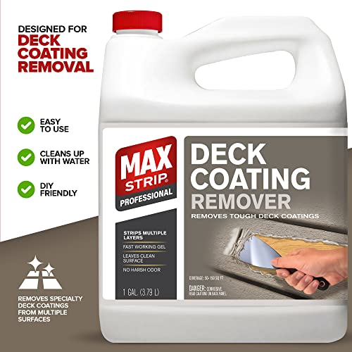 Max Strip Deck Stain & Coating Remover, Heavy Duty Wood Stripper, 1 Gal - size: 128 Fl Oz (Pack of 1)