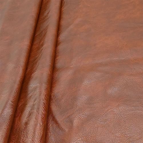 100x140cm Brown Soft Faux Leather Fabric, 1mm Thick PU Material - color: Brown, size: 39x54 inch