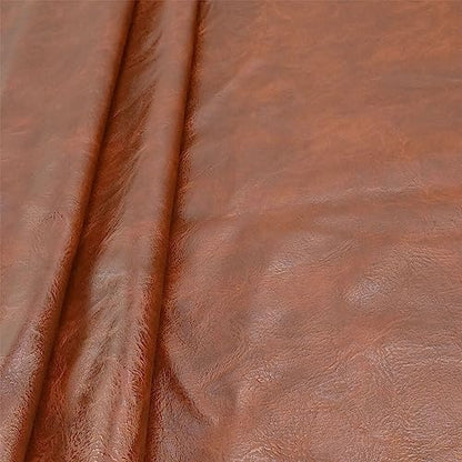 150x140cm Brown Soft Faux Leather Fabric, 1mm Thick PU Material - color: Brown, size: 59x54 inch