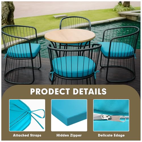 Outdoor Chair Cushions Set of 2 Waterproof Patio Chair Pads - color: White, size: 17x17x3 Inch