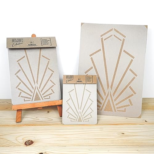 NAKLEO Painting Stencil for Crafts A3 11.8” x 16.5”, Art Deco Railing Grill Pattern, Reusable Plastic DIY & Scrapbooking Drawing Template, Decoupage Art Home Decor, Wall Wood Fabric Furniture - style: Grill,Painting,Tool