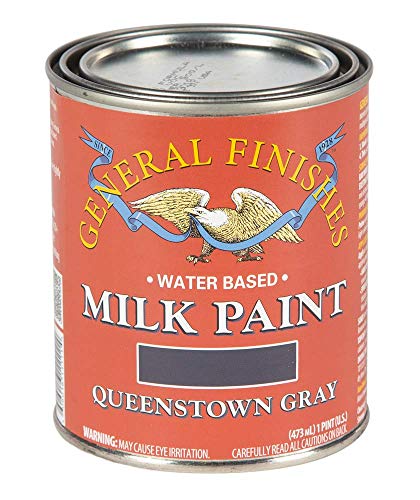 General Finishes Water Based Milk Paint, 1 Pint, Queenstown Gray - color: Queenstown Gray, size: 16 Fl Oz (Pack of 1)