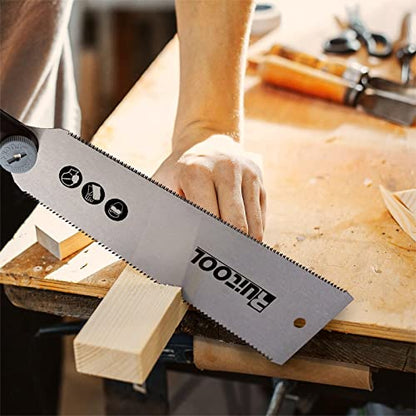 RUITOOL Japanese Hand Saw, 10 Inch Double Edge Ryoba Pull Saw for Flush Cut