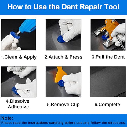 Paintless Dent Repair Kit PDR with T-Bar Slide Hammer for Hail Damage - size: Dent Puller Kit-139 Pack