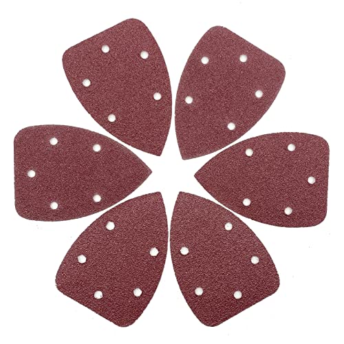 Detail Sander Sandpaper, 40 Grits Mouse Sanding Pads 5 Holes Hook and Loop Sanding Sheets for 140mm Mouse Palm Detail Sanders, 50pcs - size: 40 Grits