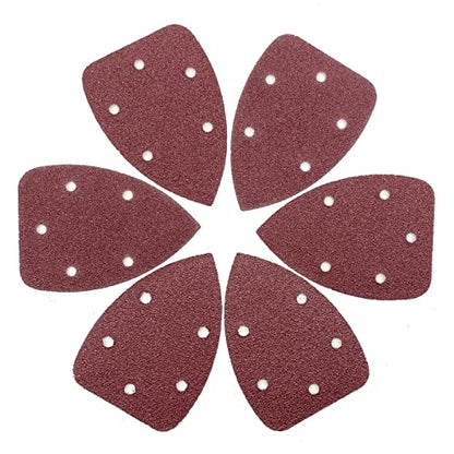 Detail Sander Sandpaper, 40 Grits Mouse Sanding Pads 5 Holes Hook and Loop Sanding Sheets for 140mm Mouse Palm Detail Sanders, 50pcs - size: 40 Grits