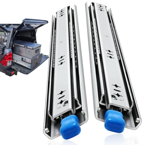 with Lock Heavy Duty Drawer Slides 12 14 16 18 20 22 24 26 28 30 32 34 36 40 44 48 52 56 60 Inch 500 Lbs Side Mount Full Extension Ball (Load:250 lb (with Lock) -W:53mm, 24 Inch) - size: 24 Inch, style: Load:250 lb (With lock) -W:53mm