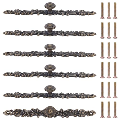 ANATTASOUL 6PCS Vintage Ring Drawer Pulls for Dresser Drawers(8.46"x0.87") - size: 8.46"x0.87"