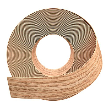 GSCIT Club Red Oak Edge Banding, 3 inch x 25ft roll of Veneer Plywood Edge Banding Preglued Flexible, Wood Tape Banding for Cabinet Repair - color: Red Oak, size: 3"x 25ft