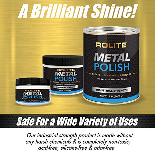Rolite - RMP45z2PK Metal Polish Paste - Industrial Strength Scratch Remover and Cleaner, Polishing Cream for Aluminum, Chrome, Stainless Steel and Other Metals, Non-Toxic Formula, 4.5 Ounces, 2 Pack - size: 4.5oz, style: 2 Pack