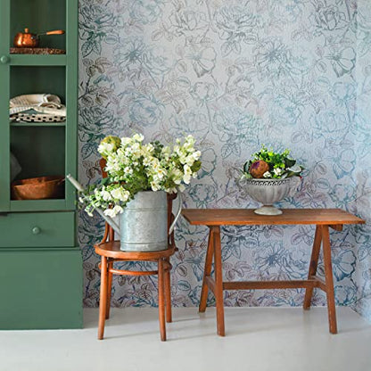 GSS Designs Large Flower Wall Stencils for Painting 16x24Inch Floral Stencil for Painting on Walls Wood Floor Furniture Crafts Large Plant Leaf Stencils for Walls - style: Flowers 16" x 24"