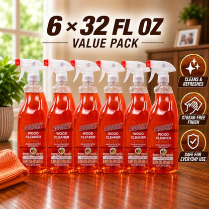 A's Totally Awesome Wood Cleaner Spray for Wood Furniture, Tables, Cabinets, Shelves & More, Everyday Wood Surface Cleaner, 32 Fl Oz, Pack of 6 - size: 32 Fl Oz (Pack of 6)