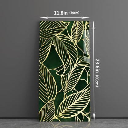 Haimin 3D Wall Panels Peel and Stick Marble Tile Look 10 Pack Waterproof - color: Green Gold-012
