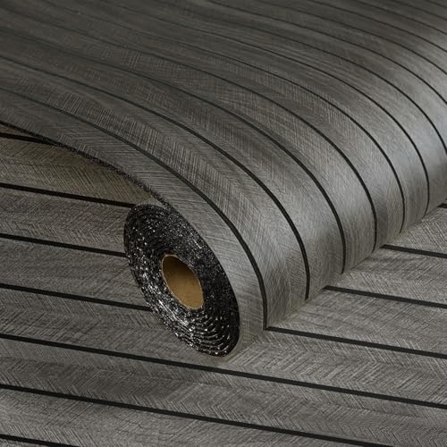 3D Wood Slat Panel for Walls Peel and Stick PVC Slat Wall Paneling - color: Dark Gray
