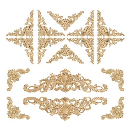 Nsrisml 16 Pack Wooden Rose Appliques Onlays, 11.81inch - size: 11.81inch