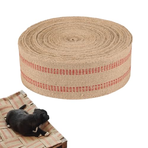 3.5" 33 Yards Craft Jute Webbing Tape - color: Red and Brown, size: 3.5" x 33 Yards