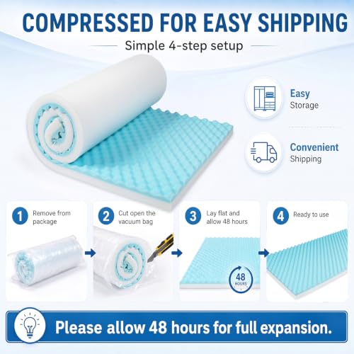 High Density Upholstery Foam (72"x24"x3") Seat Cushion Replacement Foam, 1 Inch Egg Crate Memory Pad for Pressure Relief and Comfort, Cuttable Sofa Sag Support Chair Repair Material DIY Projects - size: 72"x24"x3"