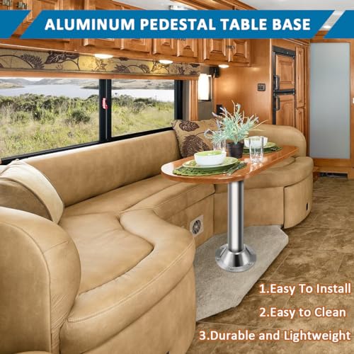 2 Pack Aluminum RV Table Base & Floor Mount for 2" OD Pedestal Leg - size: 2