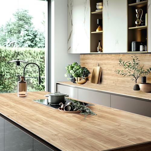 Wood Marble Contact Paper Peel and Stick, Light Self Adhesive Vinyl Wallpaper, Waterproof Countertop Cover for Kitchen Counter, Removable Table Top Sticker for Cabinet and Shelf 23.62 × 39.37 in - color: Log Color