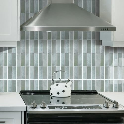 Peel and Stick Tile，New Upgrade Thicker Design Self Adhesive 12" x 12" Large Premium Peel and Stick Backsplash for Kitchen (Sage). - color: Sage
