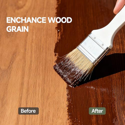 Wood Stain,16oz Black Walnut Wood Stain & Sealer in One (with Tools) - color: Black/Walnut, size: 0.5kg