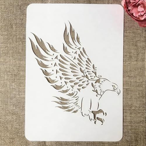 TIAMECH A4 Reusable Bird Eagle Stencil for Painting - style: Eagle