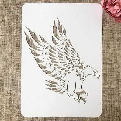 TIAMECH A4 Reusable Bird Eagle Stencil for Painting - style: Eagle
