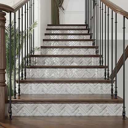 CRE8TIVE 4 Sheets Herringbone Peel and Stick Backsplash for Kitchen Bathroom 12"x12" Self Adhesive Tile Stickers Light Wood Look Wall Tiles - color: Light Wood Grain, size: 12"x11.8" (4-Sheets)