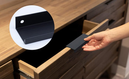 Black Finger Pulls, 3.94 Inch, 2.52 Inch Spacing, 6Pcs - color: Black, size: 100mm/3.94", style: Straight Edge