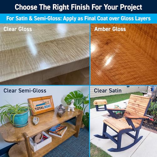 TotalBoat Halcyon Water-Based Marine Wood Varnish - Clear Semi-Gloss Gal - color: Clear Semi-Gloss, size: Gallon