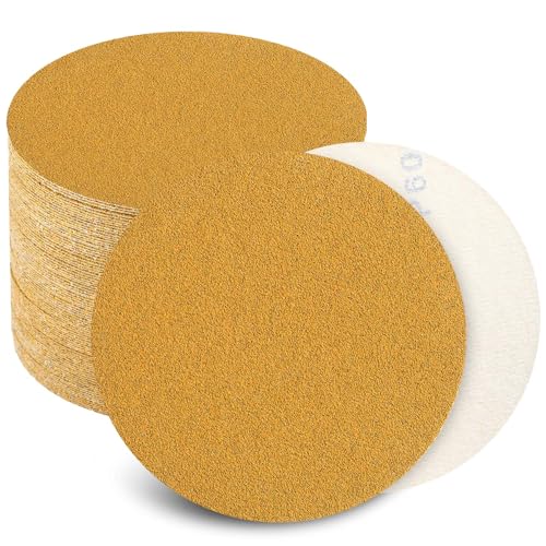 6 Inch Sanding Discs Hook and Loop No Hole, 60 Grit Sandpaper, Da Sandpaper for Automotive and Woodworking, 100 Pack - style: 60 Grit