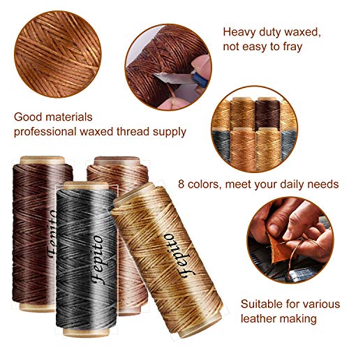 FEPITO Leather Wax Thread Cord Sewing Kit for DIY Leather Crafts