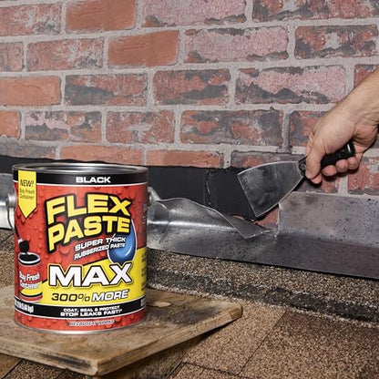 Flex Paste Rubberized Waterproof Sealant Paste, Black, MAX, 1-Pack - color: Black, size: MAX
